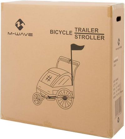 M-Wave Gepäck und Jogging Fahrradanhänger Wagen Carry All 3 In 1, gelb