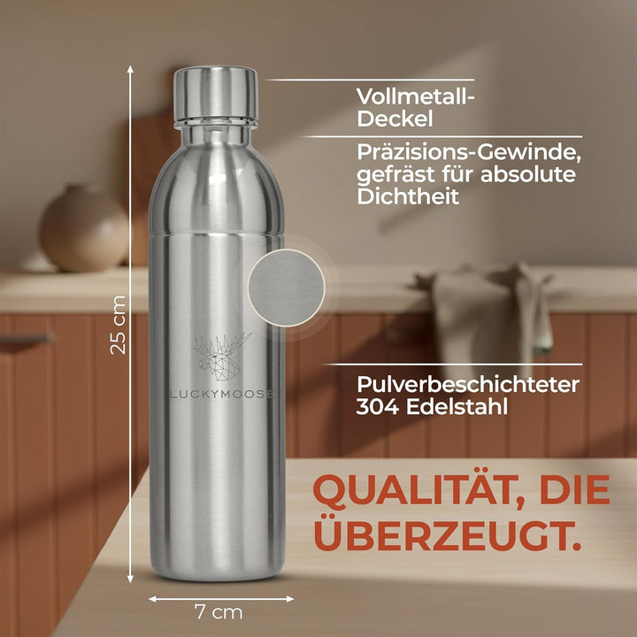 Infinity Edelstahlflaschen Wassersprudler 0,75L – Kompatibel mit der LM Infinity Serie, Aarke Carbon