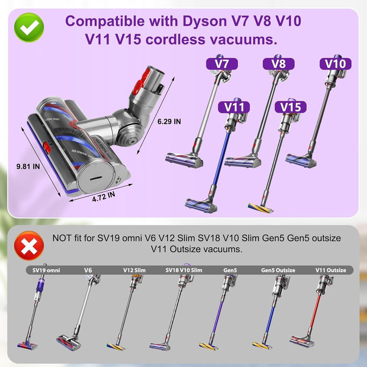Torque Drive Bodendüse für Dyson V11 V15 V10 V8 V7 Bürste Anti-Tangle Einstellbare Saugkraft Elektri