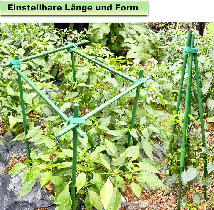 30x Pflanzstäbe Rankhilfe, Kunststoff Beschichtetes Stahlrohr Rostfrei Pflanzenstab, Pflanzstab mit