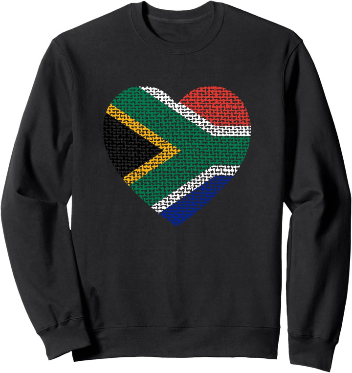 Südafrika Love Heart Flag Weave Sweatshirt