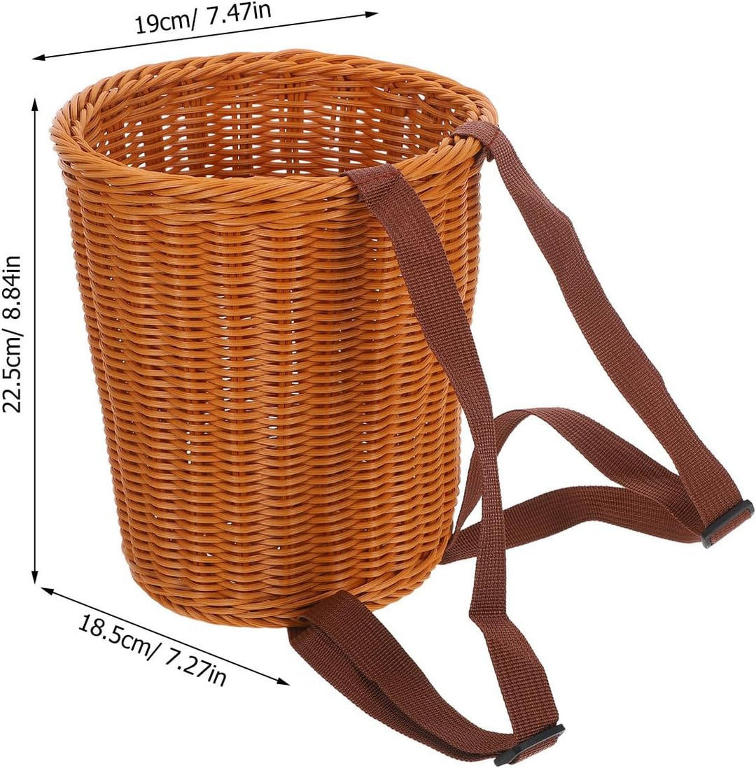 VICASKY Handgefertigter Outdoor Rucksack aus Pp mit Schultergurt Praktischer Geflochtener Picknickko