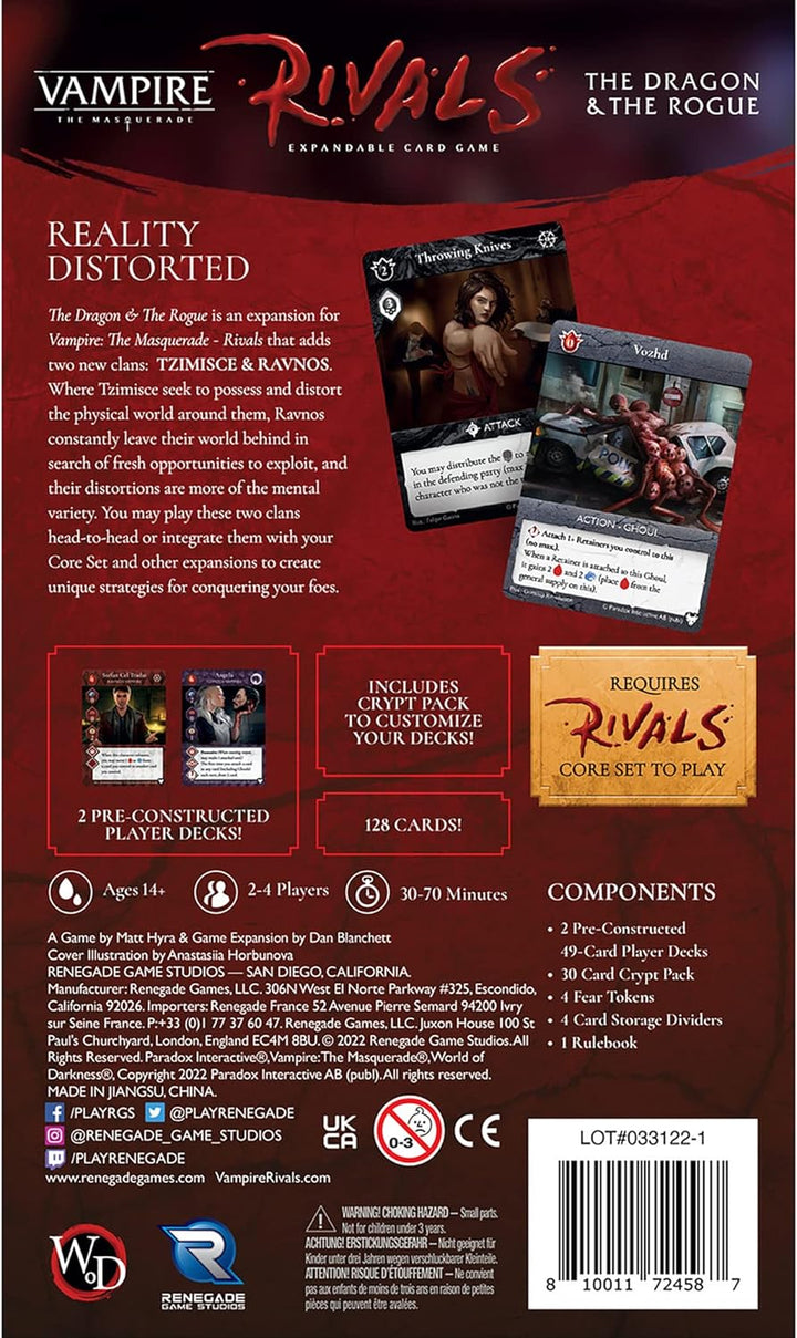Renegade Game Studios Vampire The Masquerade Rivals ECG The Dragon & The Rogue