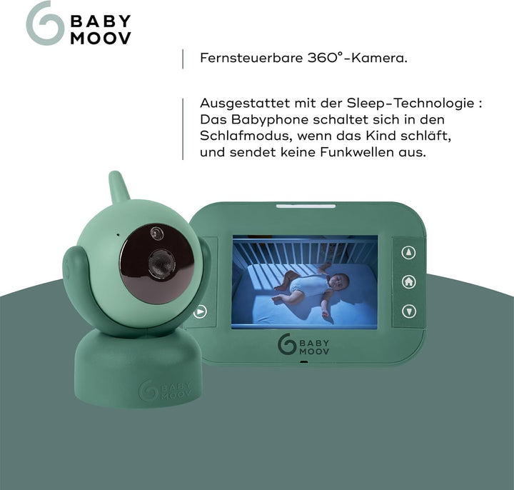 Babymoov Babyphone mit Kamera YOO-Twist - 360 Grad Kamera mit Fernsteuerung, 3,5" Bildschirm, Sleep