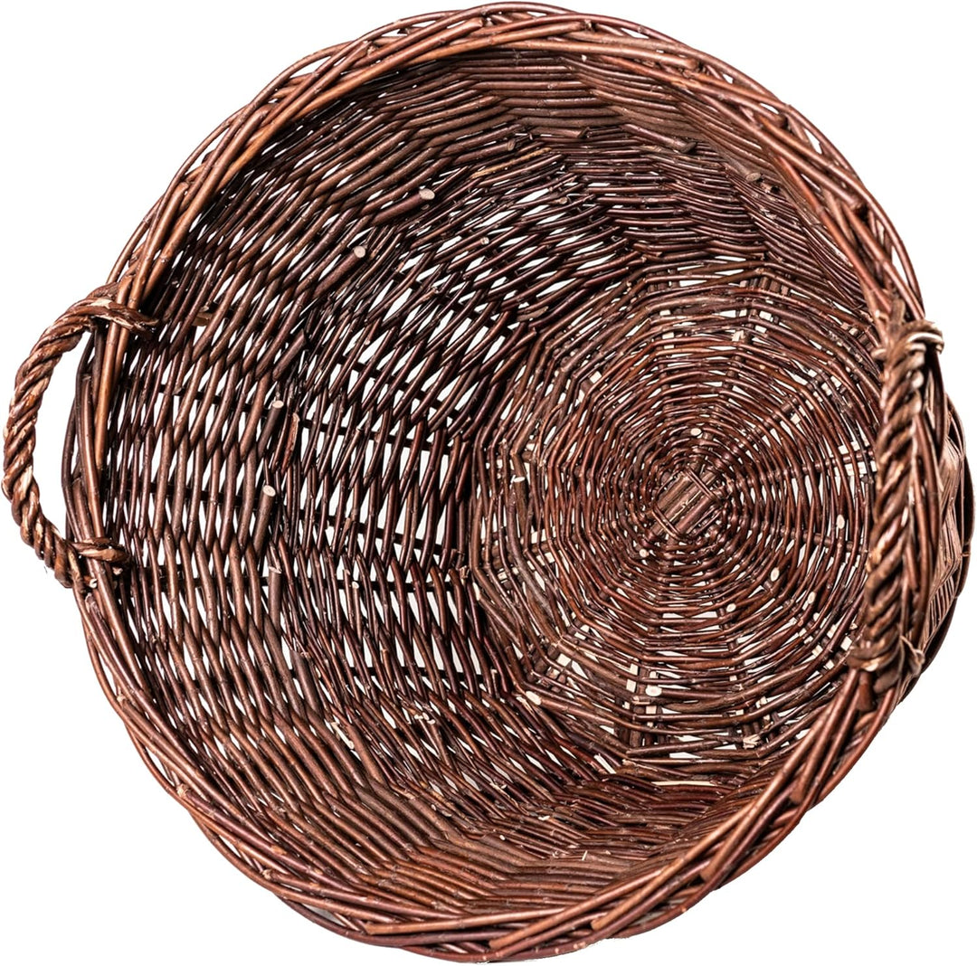 Weidenkorb 7-GRÖssE Kaminholzkorb Kartoffelkorb Obstkorb Füllkorb Kiepe Gartenkorb (Ø 35 cm), Ø 35 c