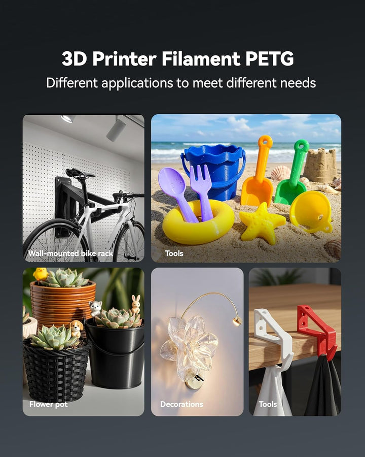 SUNLU PETG Filament 1.75 mm, Hochfestes 3D Drucker Filament PETG, Unübertroffene Haltbarkeit und Fle