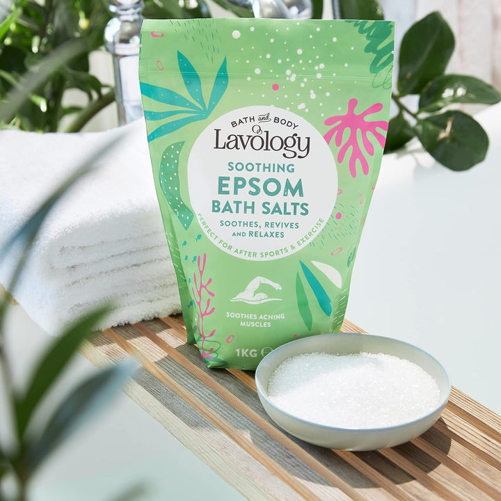 Lavology – BitterBade salz – alle natürlichen Inhaltsstoffe – beruhigend, entspannend, 1 kg x4