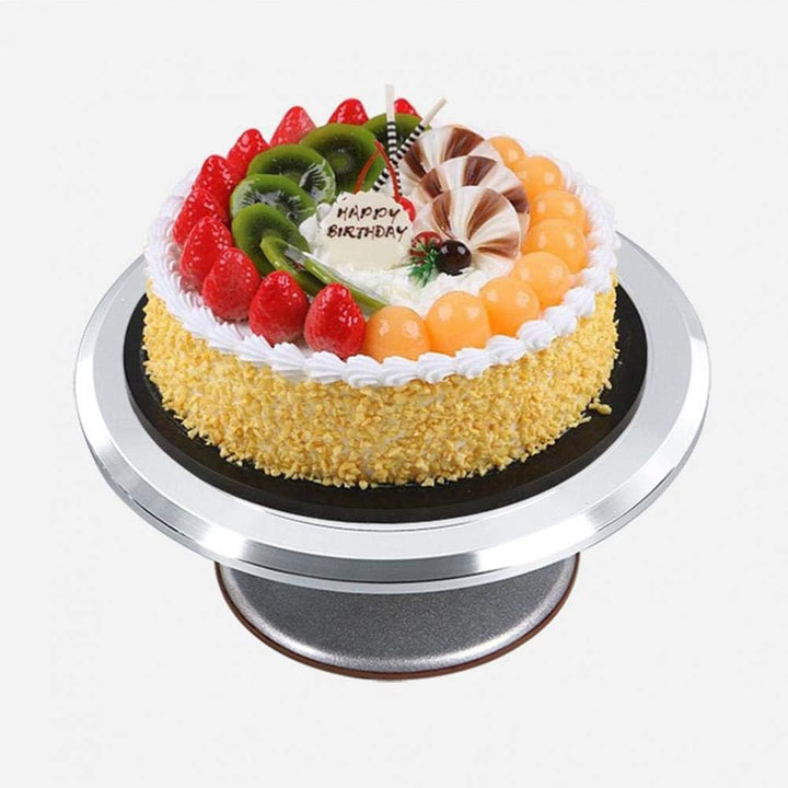 Zonfer Rund Rotierende Kuchen-plattform Edelstahl-Kuchen-schwenker-Platte Silikon-Basis Revolving St