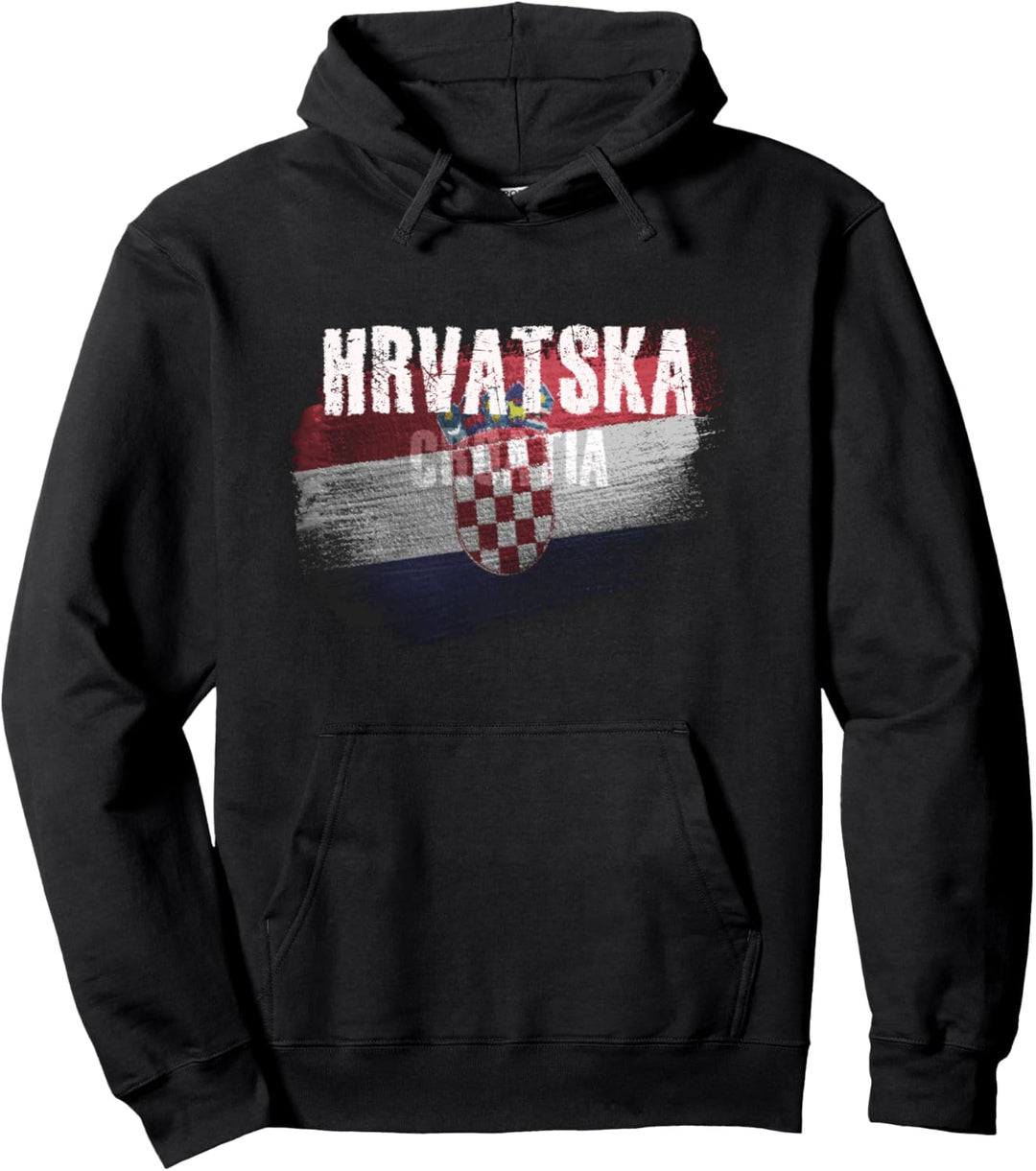 Kroatien, Kroatische Flagge Grunge Pullover Hoodie