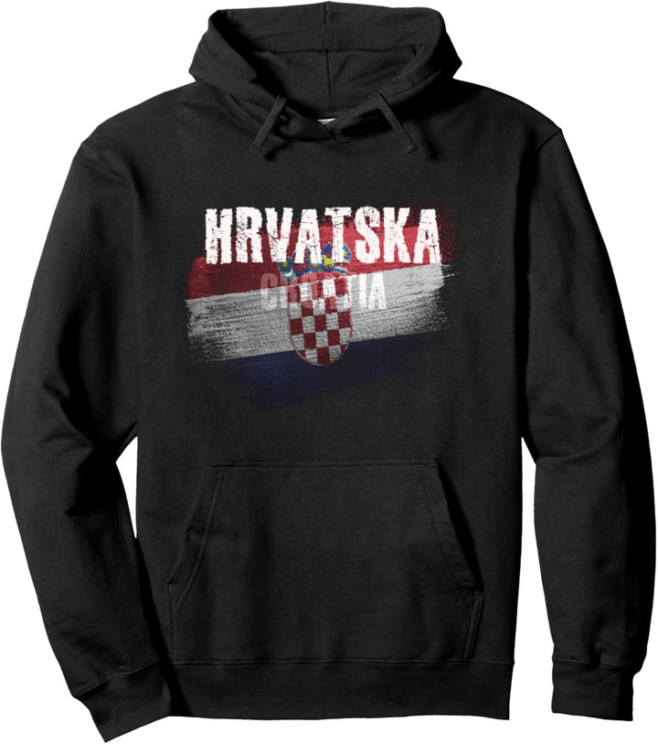 Kroatien, Kroatische Flagge Grunge Pullover Hoodie
