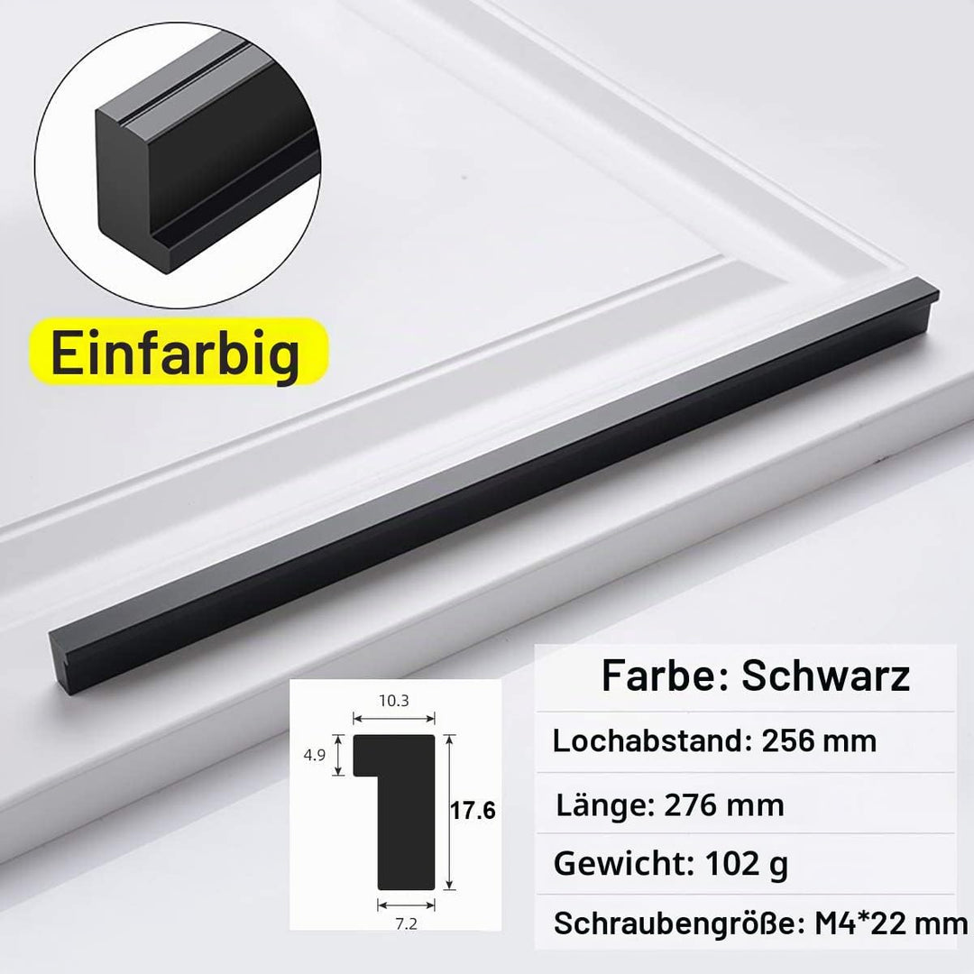 Qrity 2 Stück Aluminiumlegierung Möbelgriff Stangengriff Bohrlochabstand 256 mm Küchengriff Schrankg