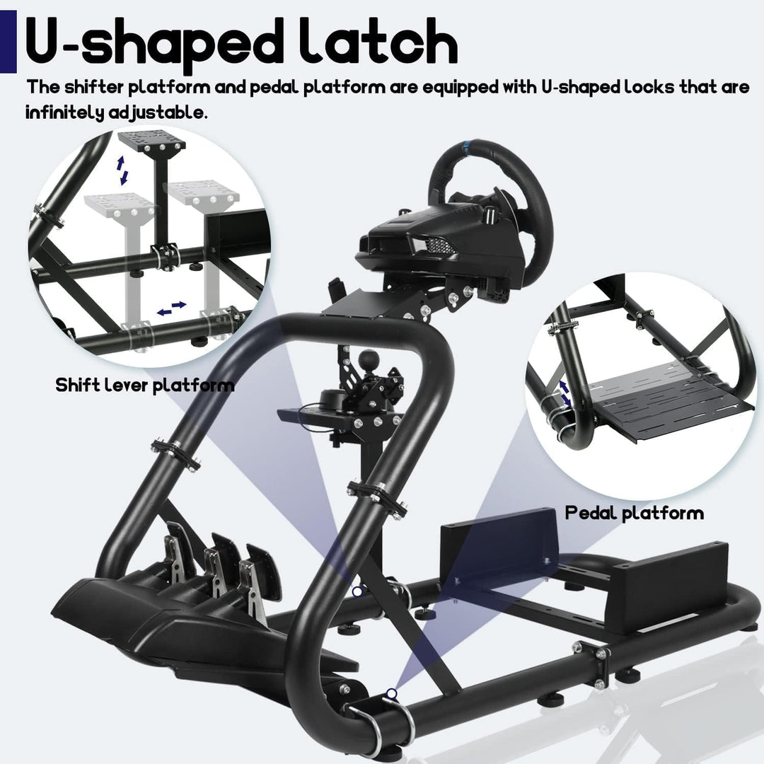 Minneer 50MM Round Tube Racing Game Simulator Cockpit Kompatibel mit Logitech G25 G27 G29 G920 G923,