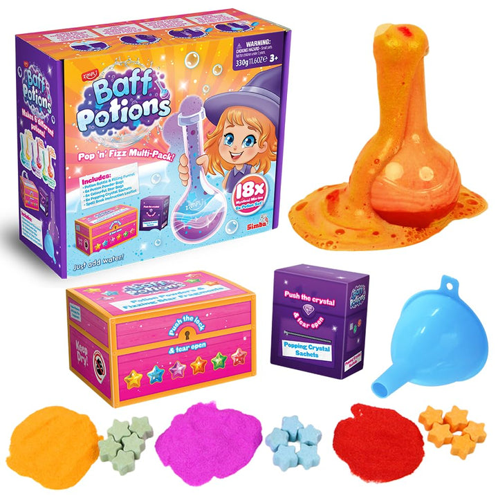 ZIMPLI - Baff Potions, Mix 6 Magical Potions That Fizz, Explode and Colour The Water, Science &amp; Educ