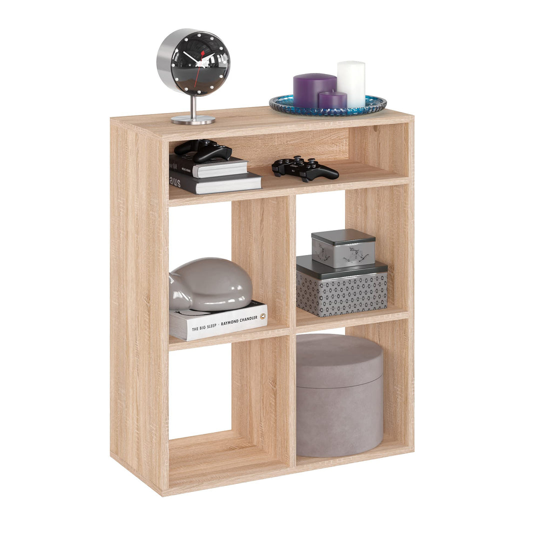 KOMTO Regal Sonoma Eiche - Bücherregal Standregal Würfelregal Büroregal 65,8 х 30,7 х 80,4 cm Bücher
