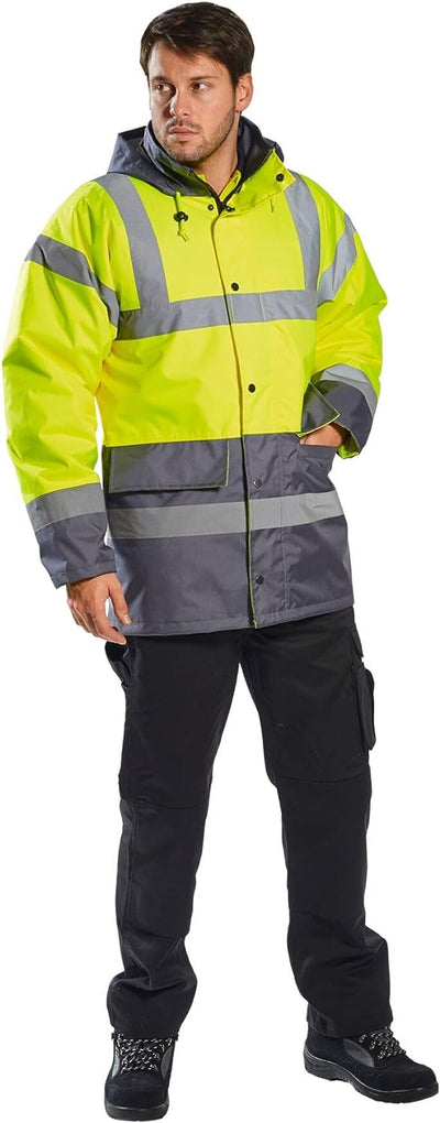 Portwest Warnschutz Kontrast Traffic-Jacke, Grösse: L, Farbe: Gelb/Grau, S466YGYL YeGrey L, YeGrey L