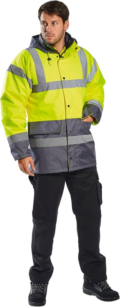 Portwest Warnschutz Kontrast Traffic-Jacke, Grösse: XXL, Farbe: Gelb/Grau, S466YGYXXL YeGrey XXL, Ye