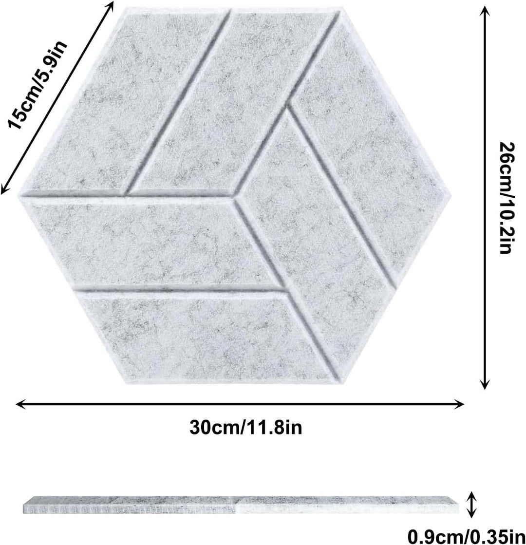 12 Stück Akustikpaneele Hexagon Selbstklebend Akustikplatten Akustikschaumstoff Akustik Panel Wandpa