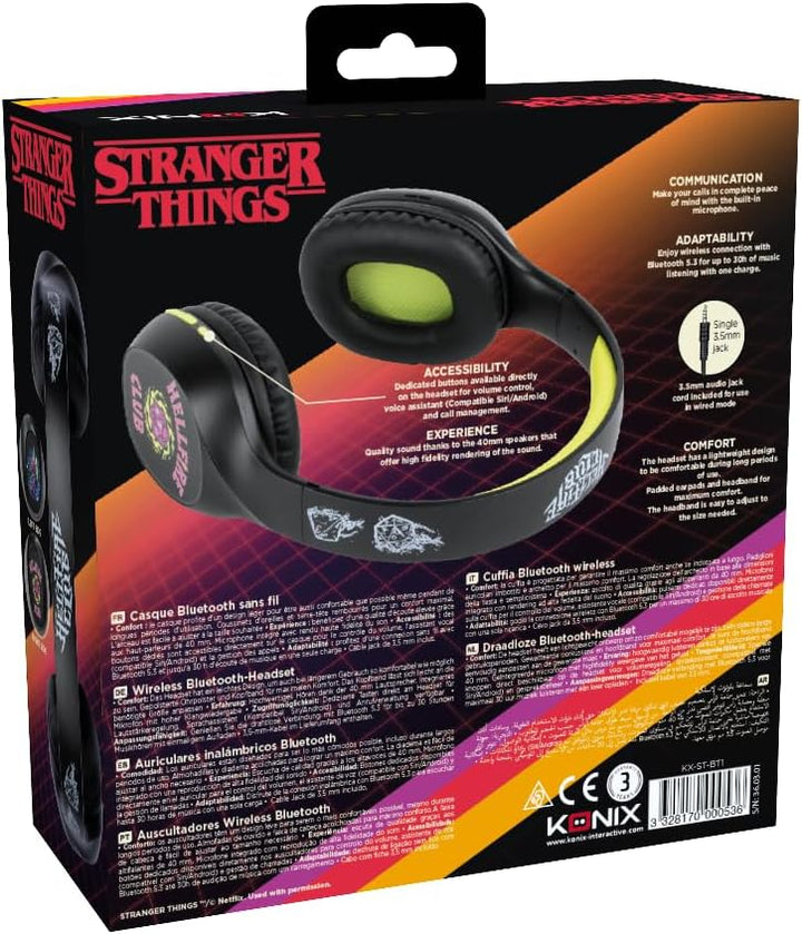 Konix Stranger Things On-Ear-Kopfhörer kabellos Bluetooth 5.3 PC, Smartphones, Tablets - Mikrofon -