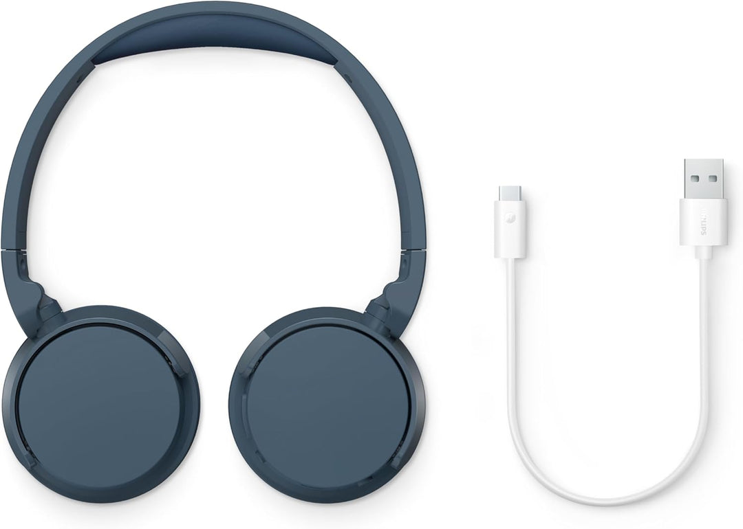 PHILIPS TAH4209BL Leichter ohraufliegender kabelloser Bluetooth-Kopfhörer mit passiver Geräuschisoli