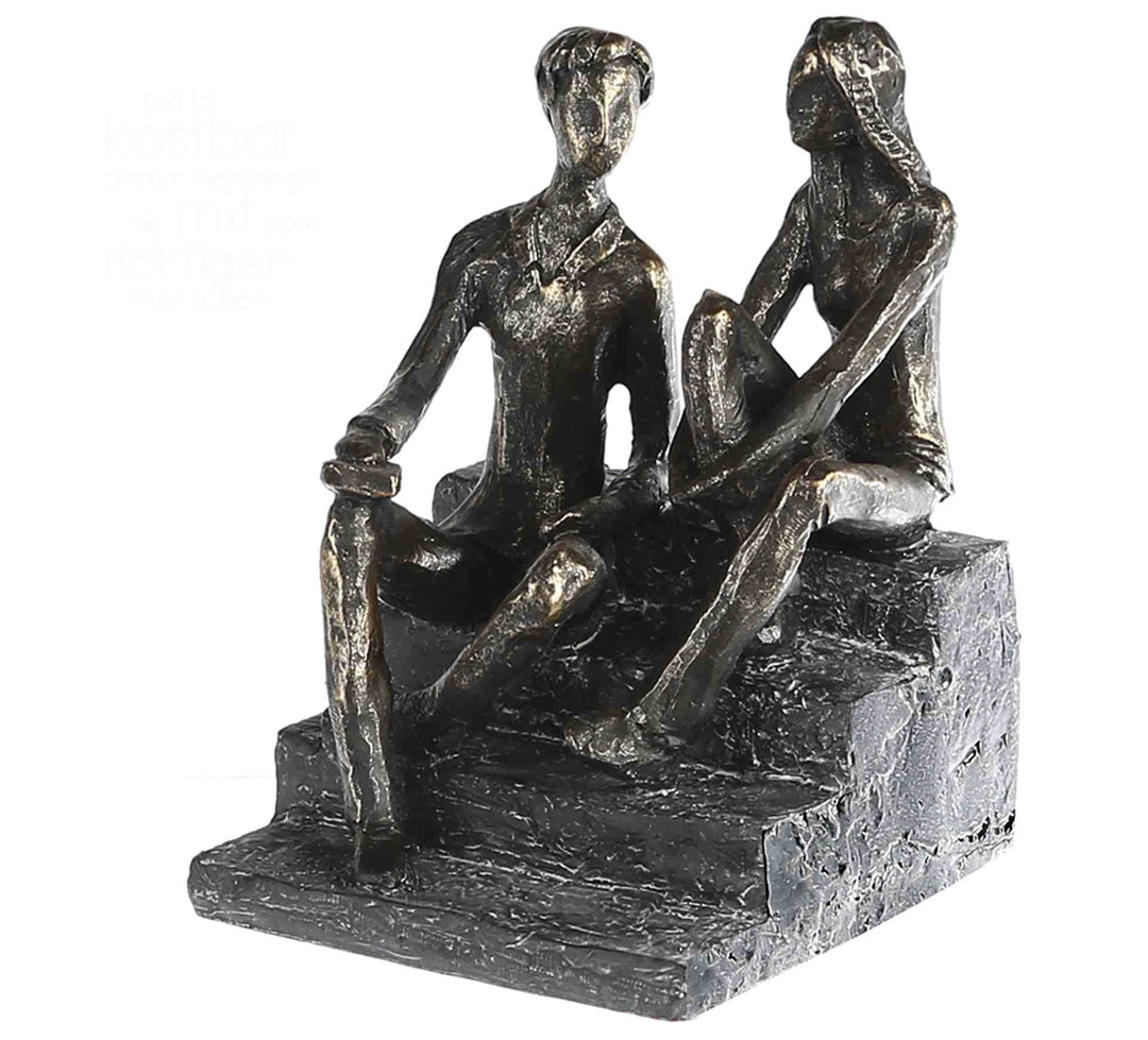 Casablanca - Skulptur Discussion Poly - Bronzefarben - (HxBxT) 17 x 12 x 13cm Höhe 17 cm Bronzefarbe