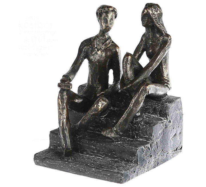 Casablanca - Skulptur Discussion Poly - Bronzefarben - (HxBxT) 17 x 12 x 13cm Höhe 17 cm Bronzefarbe