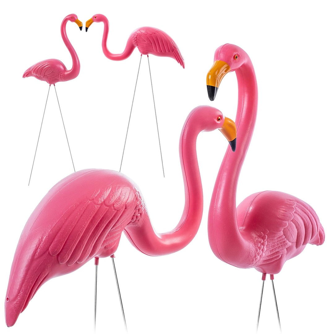 KADAX 2 Stück Garten-Flamingofigur, 83cm Dekofigur Flamingo, Gartenstecker aus Kunststoff, Gartenfig