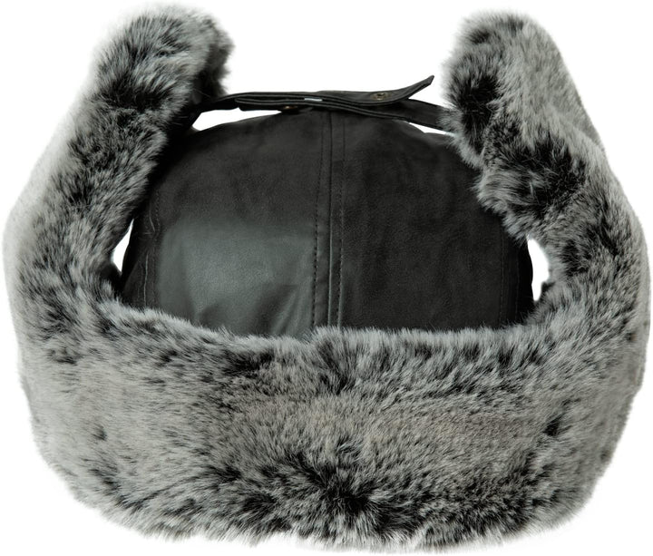 Comhats Winter Trapper-Hut Kunstleder Aviator Pilotenmütze Herren Damen Warm Gefütterte Kunstpelz-Hu