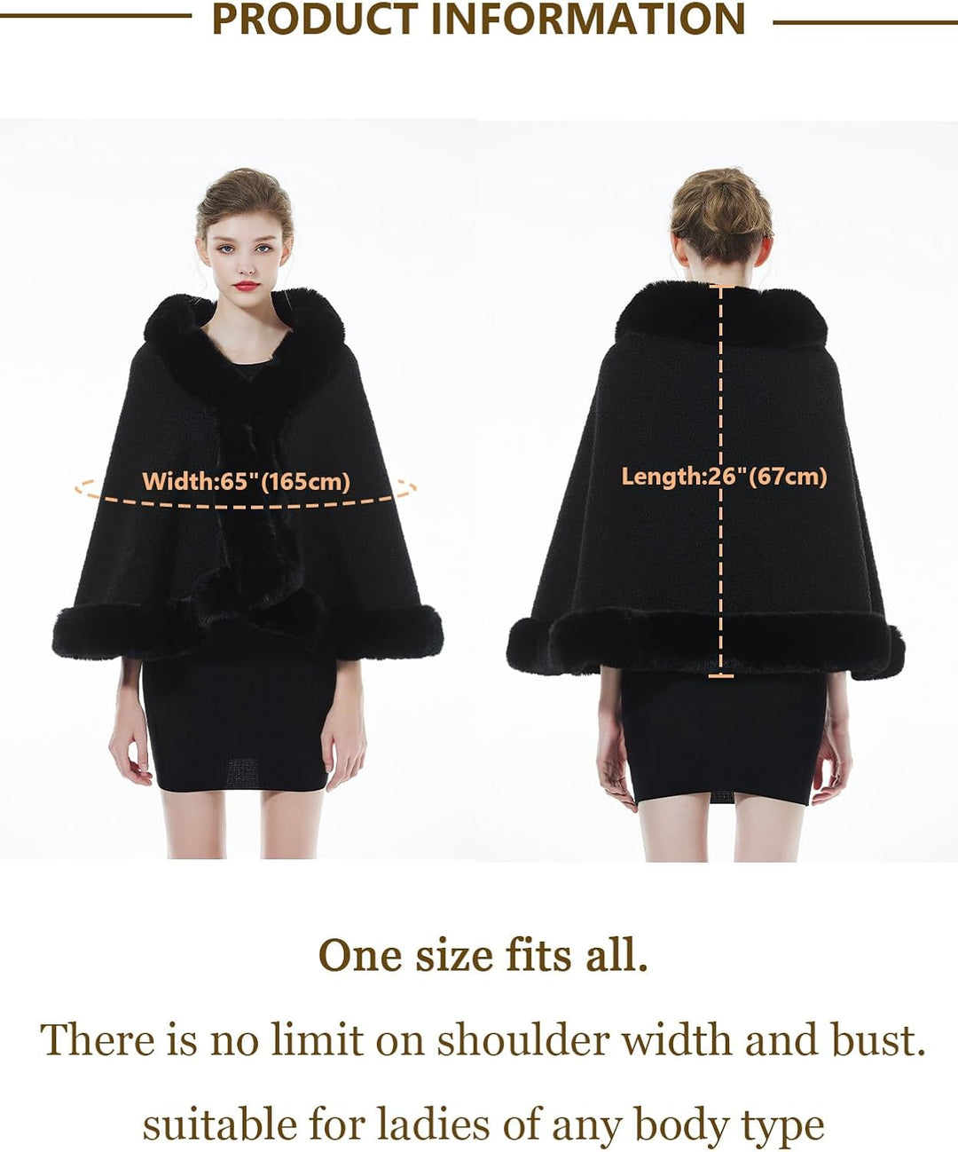 BEAUTELICATE Damen Kunstpelz Stola Brautjacke Bolero Winter Brautschal Mantel für Hochzeit Festlich