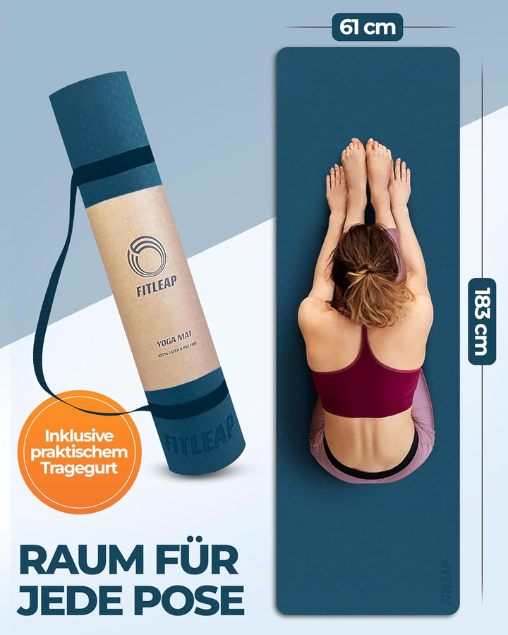 Fitleap Yoga-Matte Pro aus umweltfreundlichem TPE-Schaum. Sehr rutschfeste, schadstofffreie, hypoall
