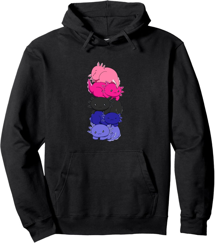 Omnisexuelle Flagge Axolotl Flor Kawaii Omnisexueller Stolz LGBTQ Pullover Hoodie