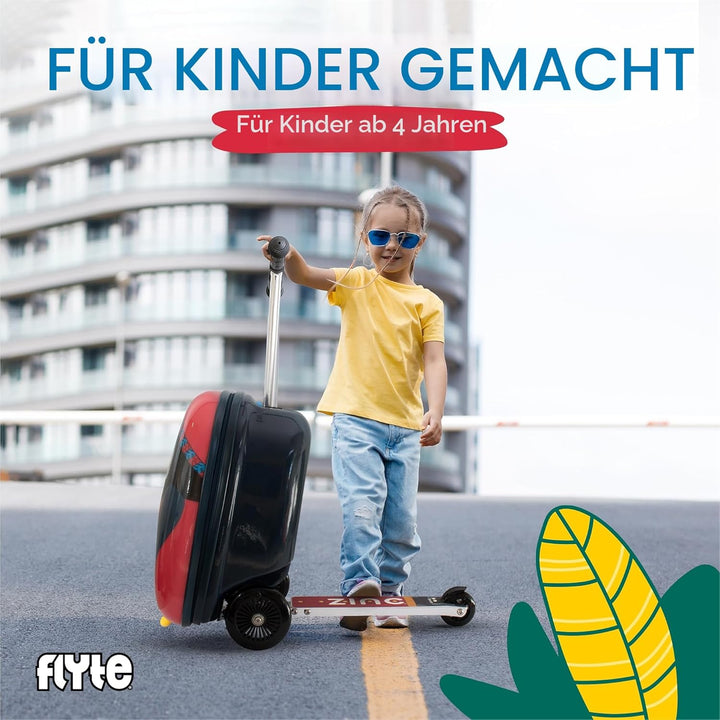 Flyte Scooter Koffer - 2-in-1, 45 cm Reisekoffer Kinder, 25 Liter Fassungsvermögen Kinderkoffer Hand