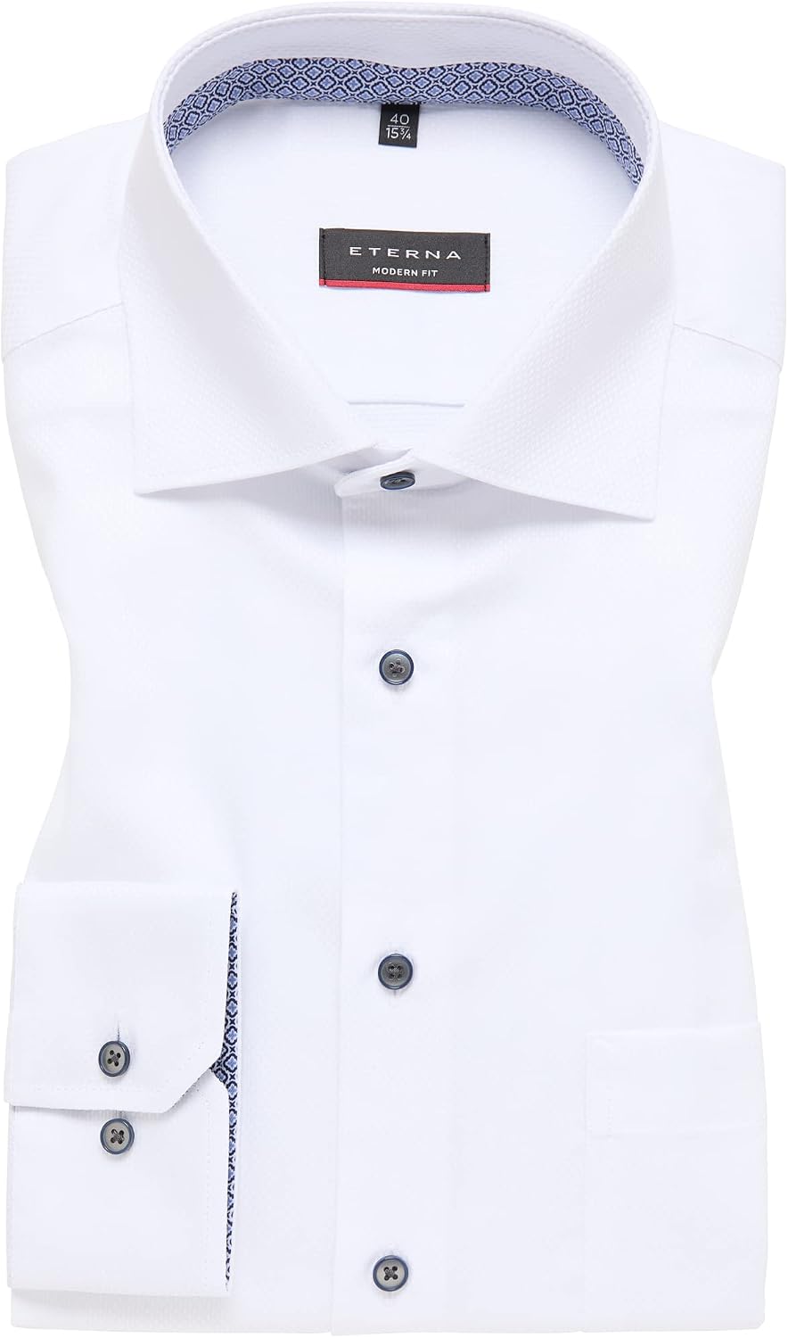 ETERNA Herren Struktur-Hemd MODERN FIT 39 Weiss, 39 Weiss