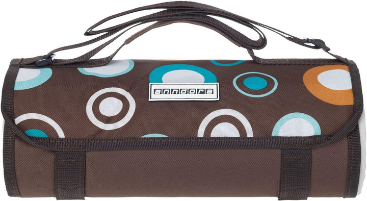 anndora Fleece Picknickdecke wasserdicht 125x150 cm - braun Braun Hellblau, Braun Hellblau