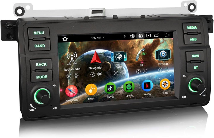 Erisin Android 16 4GB+64GB 8-Kern Autoradio GPS Navigation für BMW 3er M3 E46 318 320 Rover 75 MG ZT