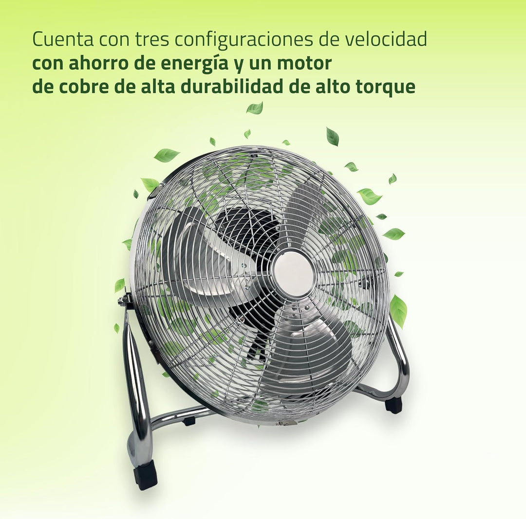 GROWMANIA Leistungsstarker Boden- und Wandventilator, 3 Flügel, Aluminium, 90 W, Leistung, 2 Geschwi
