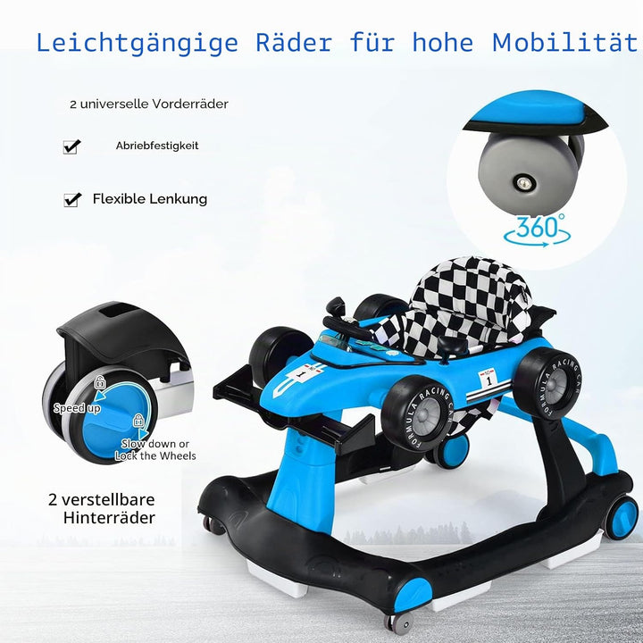 LIFEZEAL Lauflernhilfe Baby Höhenverstellbar &amp; Klappbar, 3 in 1 Babywalker, Baby Gehfrei ab 6 Monate