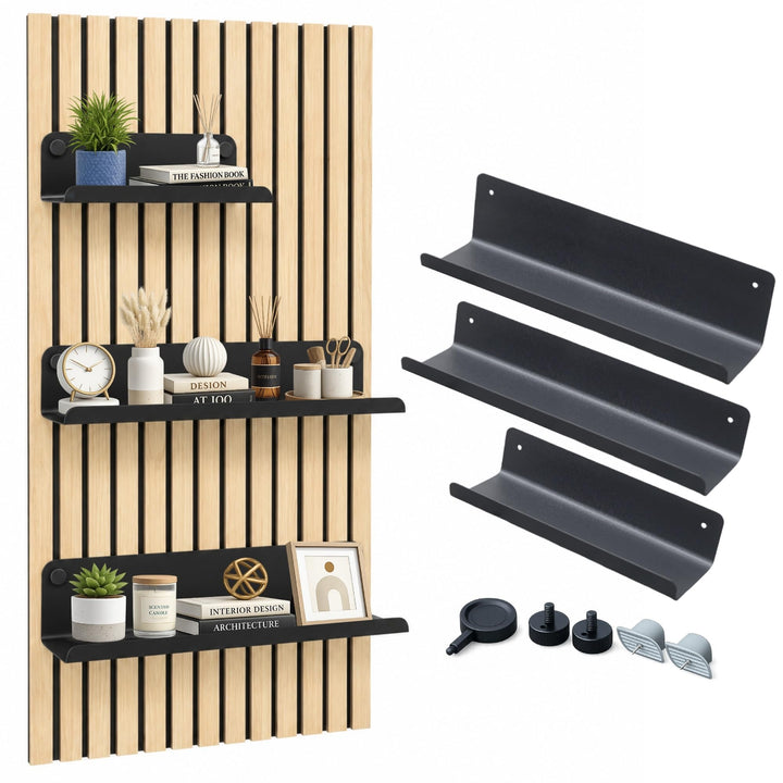 HOME LOVE Ablage für Akustikpaneele 26x9 cm – ohne Bohren | Regal für Paneele | Akustikpaneele Zubeh