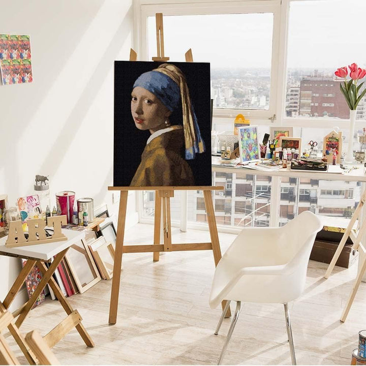 Artnapi Malen nach Zahlen Erwachsene mit Rahmen | DIY Handgemalt | Jan Vermeer Mädchen mit Perlenoho