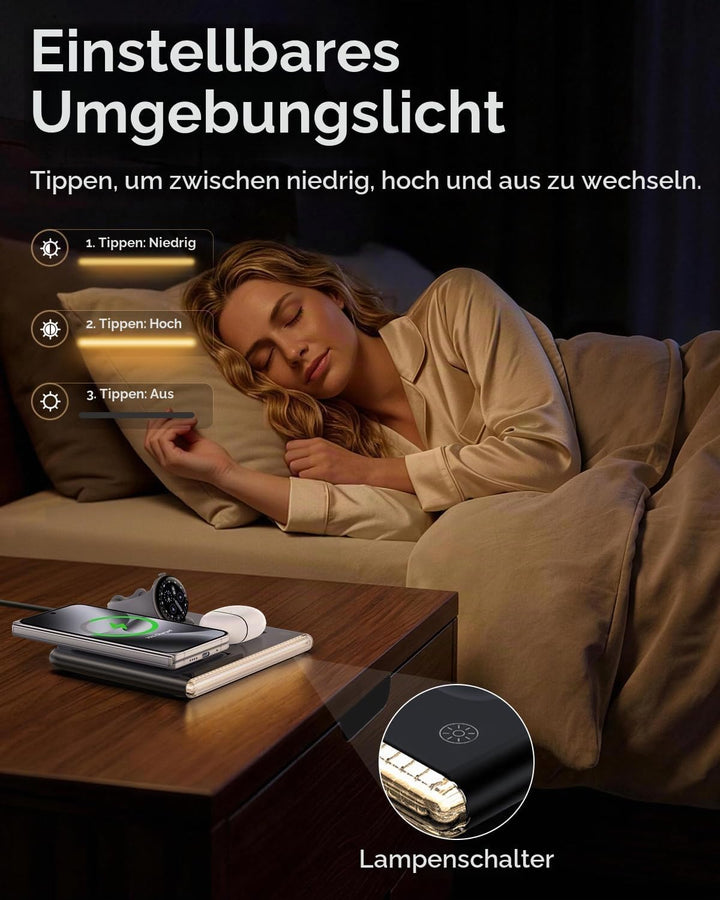 3-in-1-Wireless-Ladegerät für Google Pixel Watch 4，Induktionsladestation für Google Pixel 10/10 Pro/