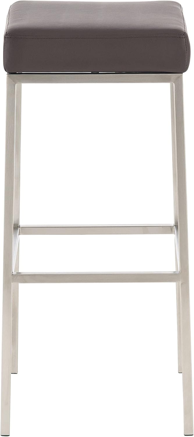 CLP 2er Set Barhocker Montreal Kunstleder I Gepolsterte Stühle Für Bartresen, Farbe:braun, Gestell F