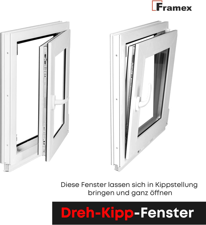 Kellerfenster Fenster Kunststofffenster Weiss Breite x Höhe 110 x 45 cm (1100 x 450 mm) 3-Fach (32 m