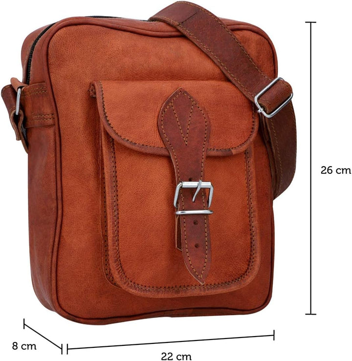Gusti Umhängetasche Leder - Frank Handtasche Ledertasche Vintage Braun Leder Damen