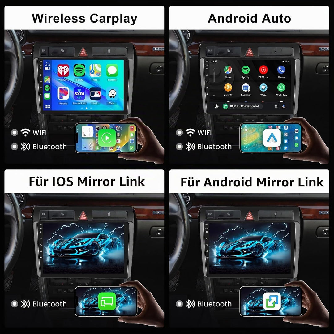 2GB 64GB Android Autoradio für Audi A6 C5 1997-2004 S6 1999-2004 RS6 2002-2006 mit Wireless Carplay