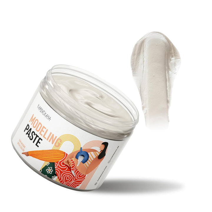 KAMENSKAYA Strukturpaste für Acrylmalerei, 500 ml (815 g) Fein Elfenbein 500 ml, Fein Elfenbein 500