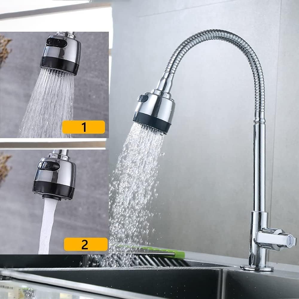 Wasserhahn Küche, Wasserhahn Kaltwasser mit 60cm Anschlussschlauch, Waschbecken Armaturen, Küche Spü