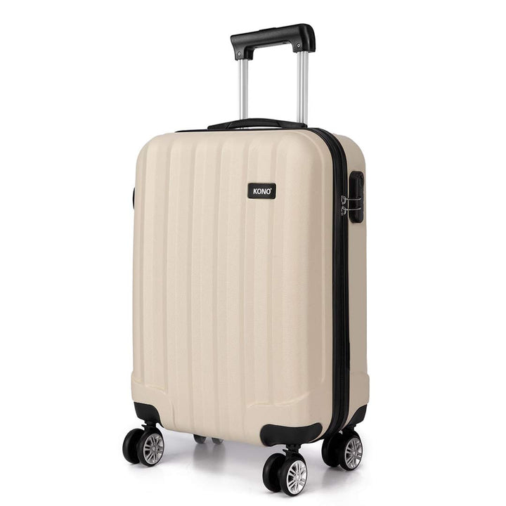 KONO Handgepäck Koffer Trolley ABS+PC Leicht Kabinenkoffer Reisekoffer mit 4 Rollen und Zahlenschlos