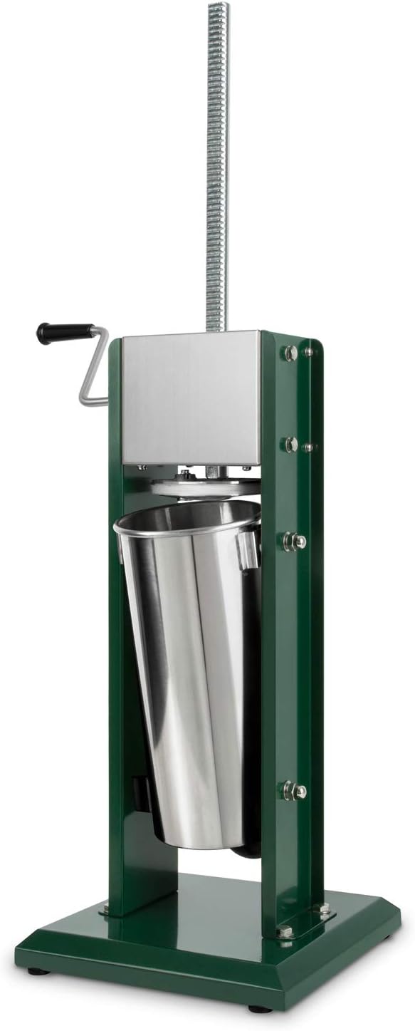VERTES Wurstfüller Wurstfüllmaschine Wurstpresse 5L Zylinder polierter Edelstahl mit Handkurbel, 2 G