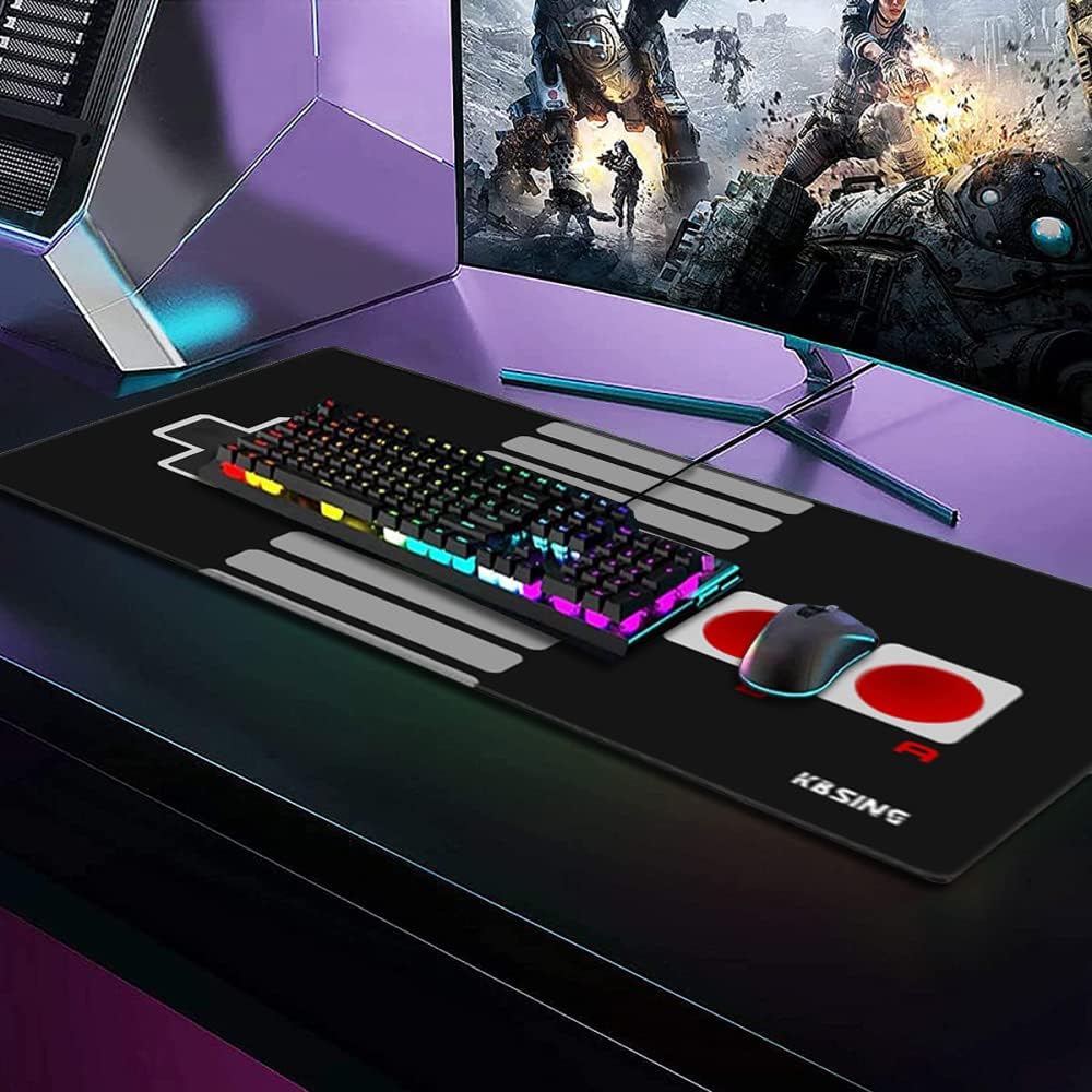 KBSING Gaming-Mauspad, erweitertes XXL, grosses PC-Laptop-Mauspad mit genähten Kanten, riesige Schre
