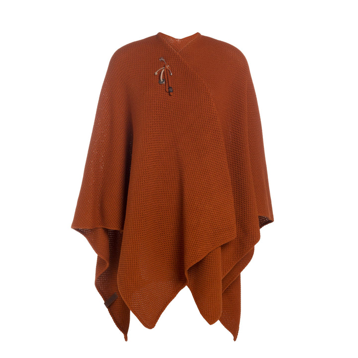 KNIT FACTORY - Jazz Poncho - Elegant Gestrickter Damen Cape - Wickelschal mit Wolle - Hochwertige Qu