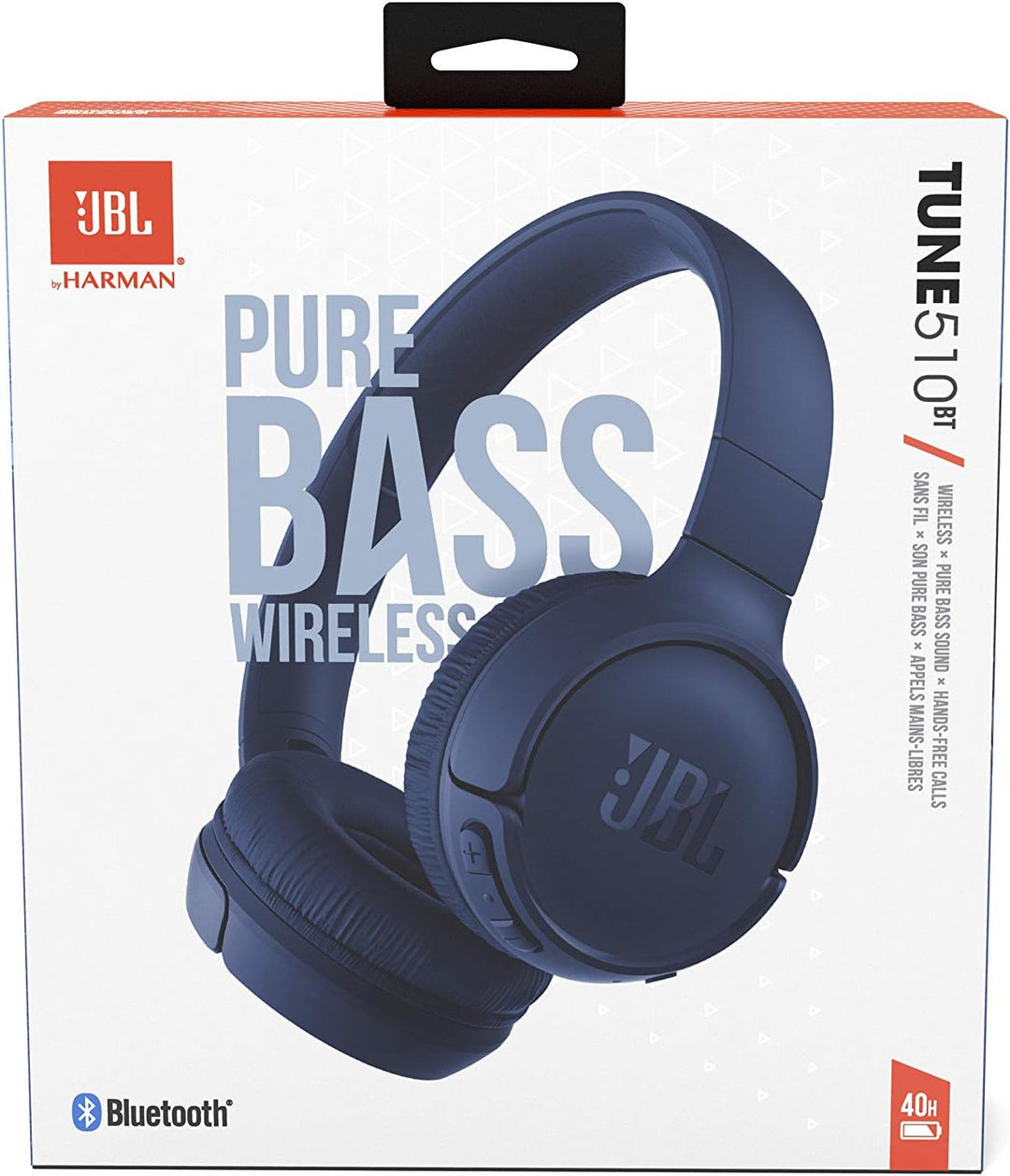JBL Tune 510BT: Kabellose On-Ear-Kopfhörer mit Purebass Sound, Blau